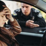 woman pulled over police officer