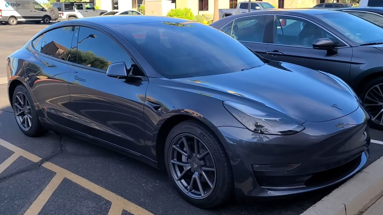 Dark Window Tint on Tesla