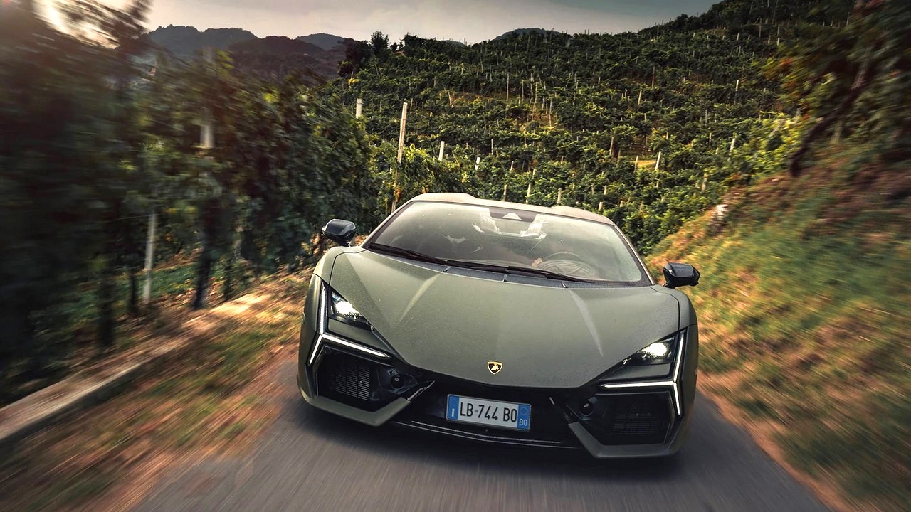 2023 Lamborghini Revuelto - Front View, coutnry back drop