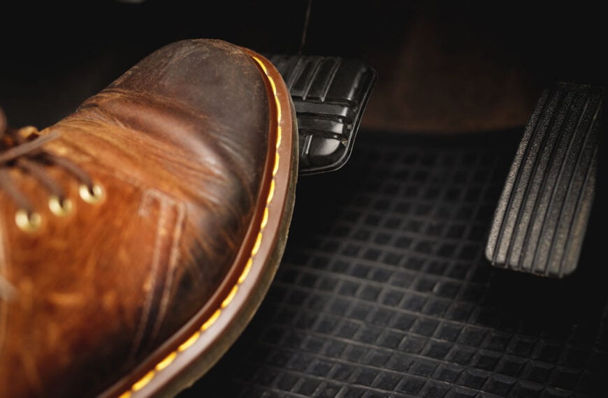 Foot on brake pedal
