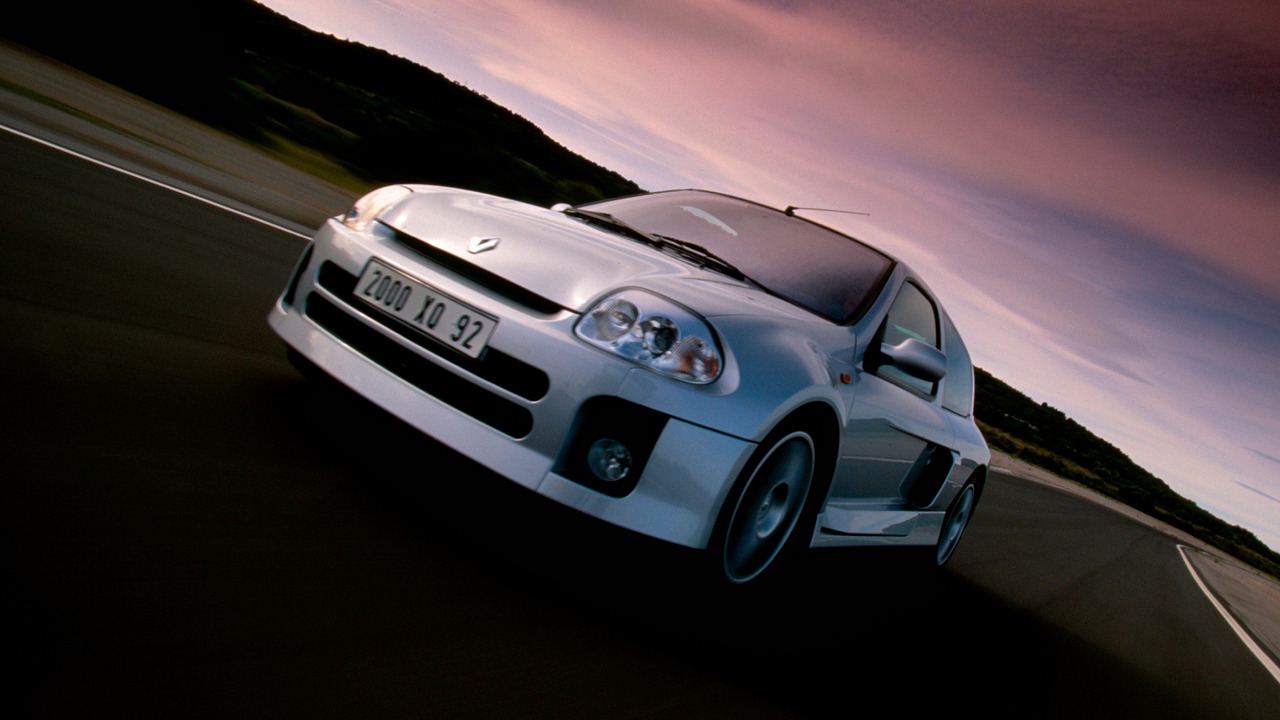 Close Up Of Silver Renault Clio V6 Racing