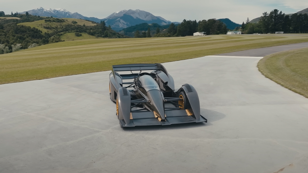 A wide angle aerial shot of the Rodin FZERO