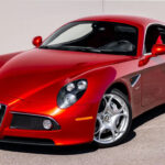 Rosso 2008 Alfa Romeo 8C Competizione Parked Front 3/4 View