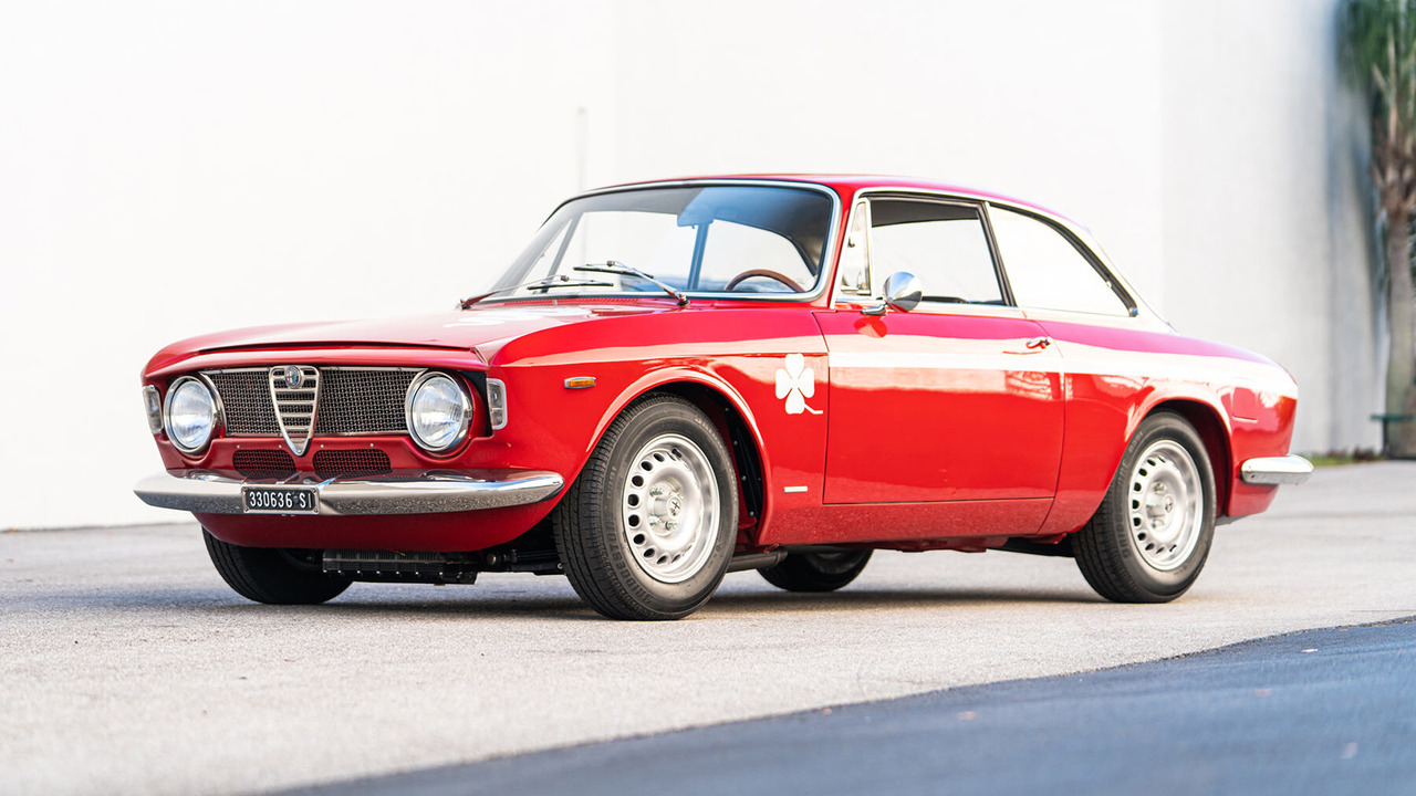 Red 1968 Alfa Romeo Giulia Sprint GTA 1300 Junior Parked Front 3/4 View