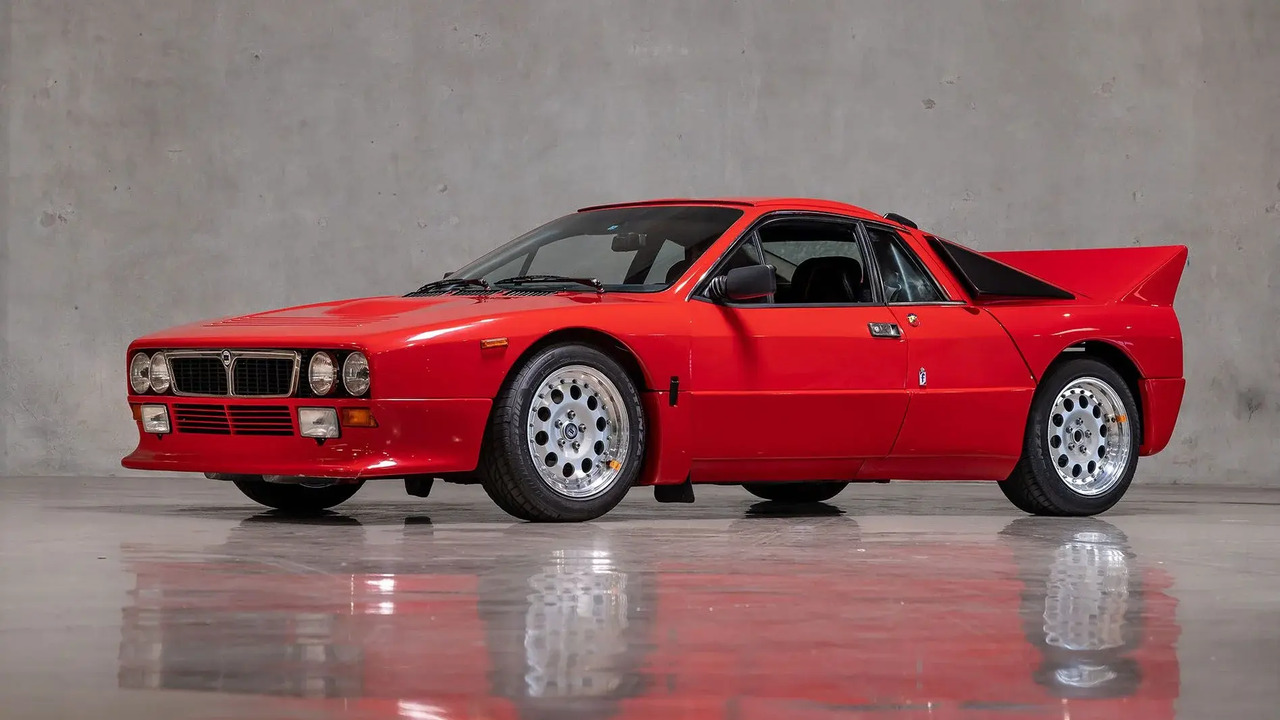 Red 1982 Lancia Rallye 037 "Stradale" Parked Front 3/4 View