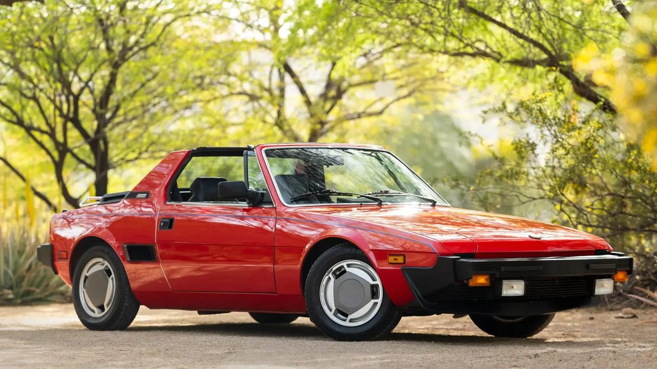 Red 1986 Fiat X1/9By Bertone Parked Front 3/4 View