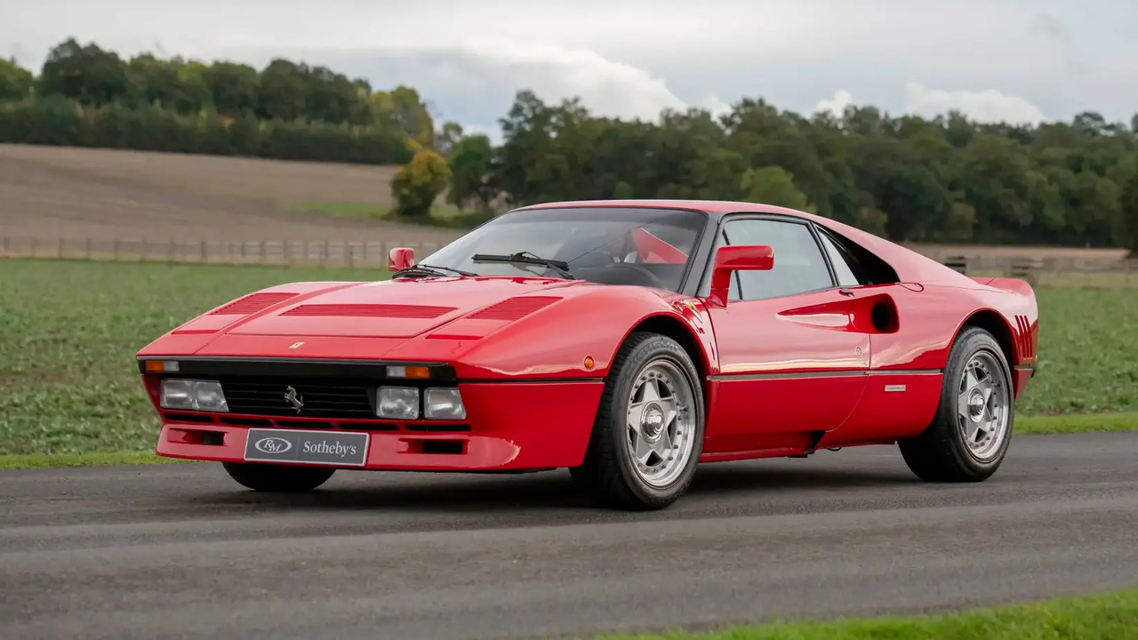 Red 1985 Ferrari 288 GTO Parked Front 3/4 View