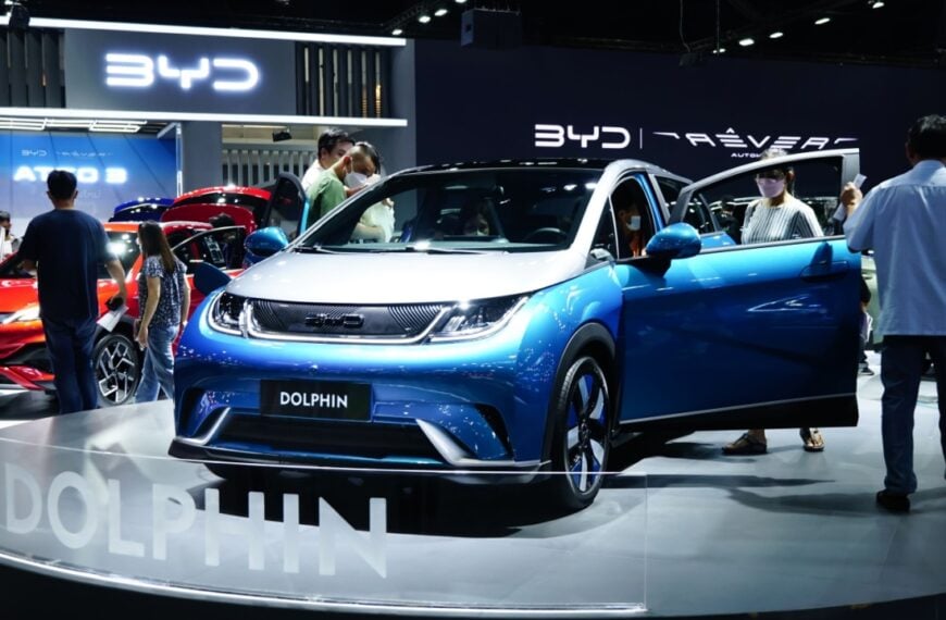 BYD DOLPHIN, electric car on display