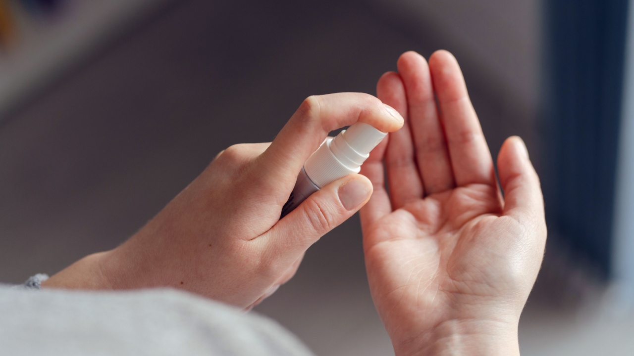 Hand sanitizer spray is a must to keep in your car