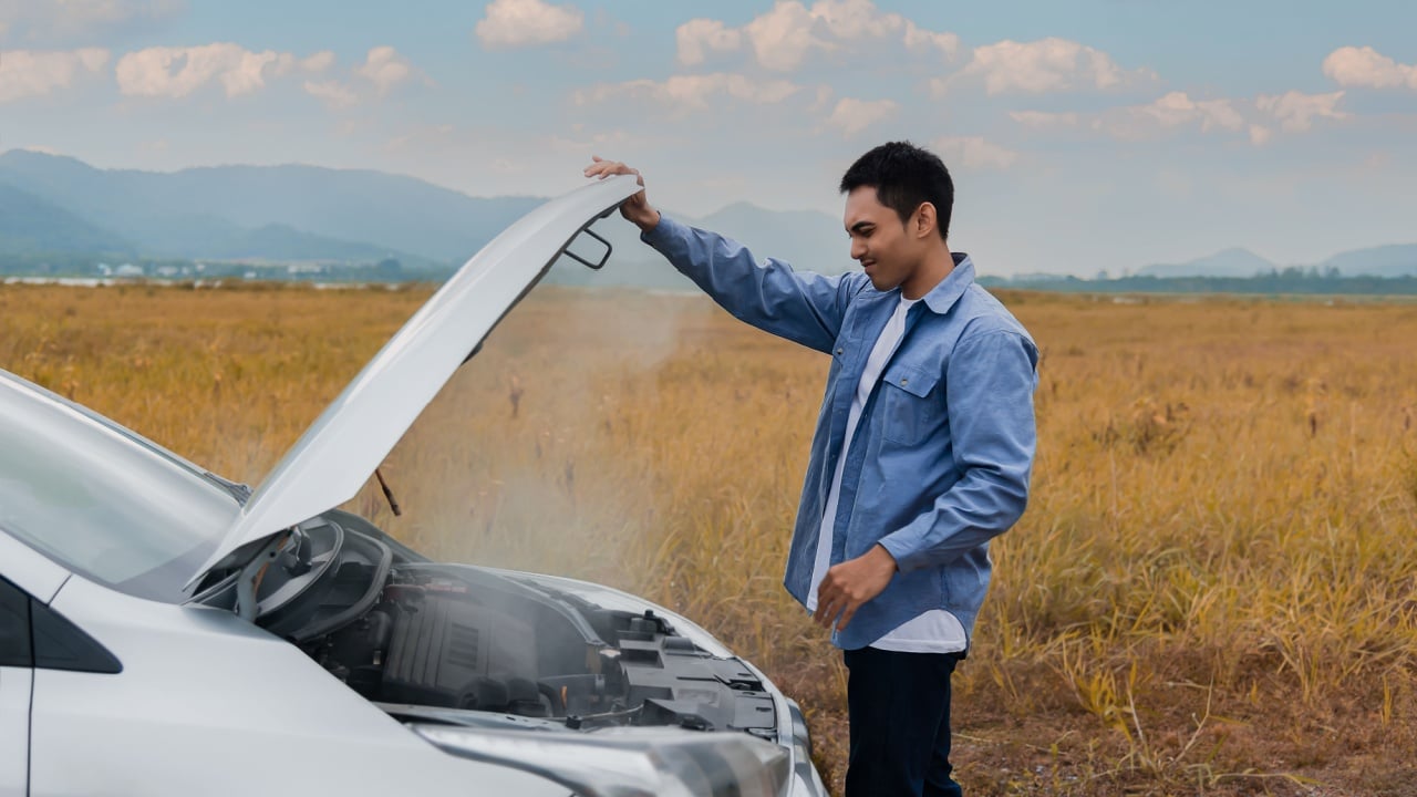 If your car is overheating, pull over and turn the engine off
