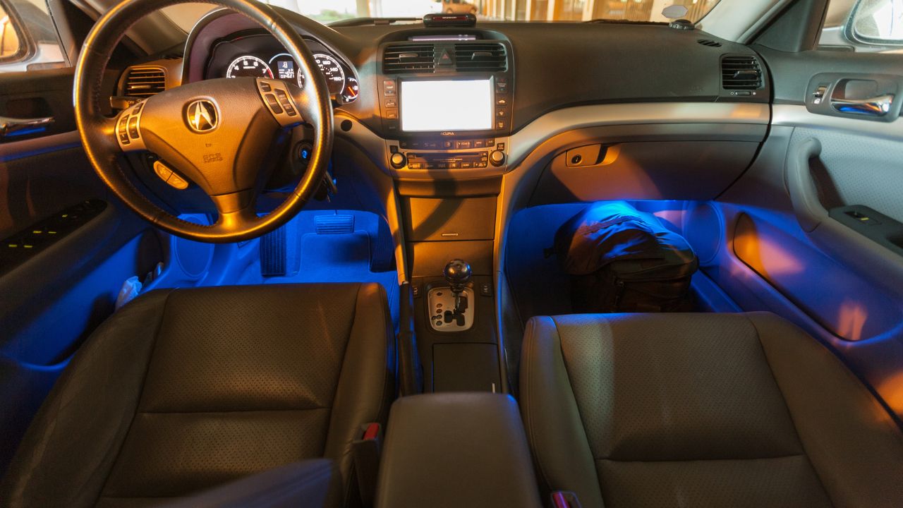 LED lights in car