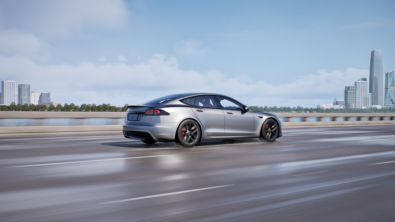 Tesla Model S driving