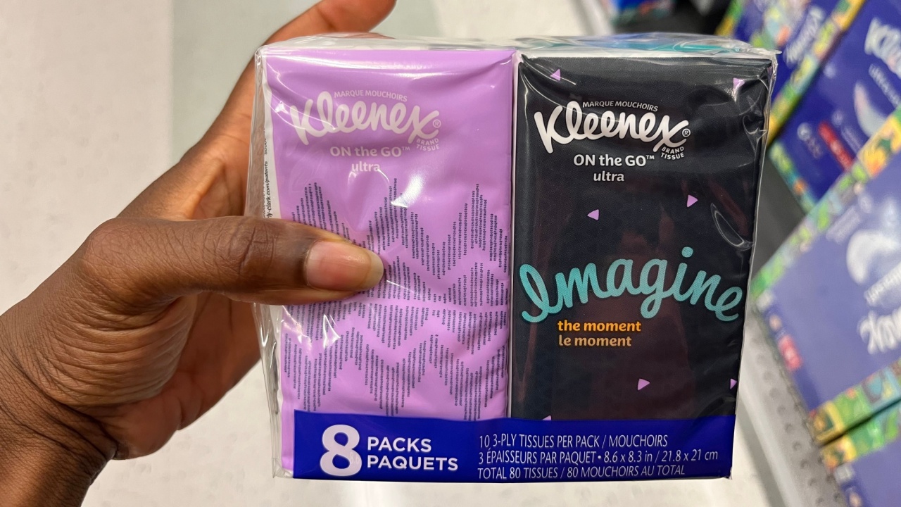 Travel-sized Kleenex tissues are perfect to keep in your car