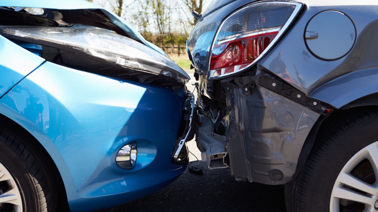 Two Cars Involved In Traffic Accident