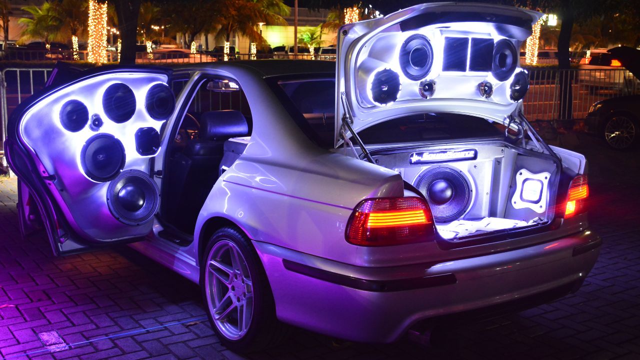 Customized sound system of BMW car at Bumper to Bumper 15 car show