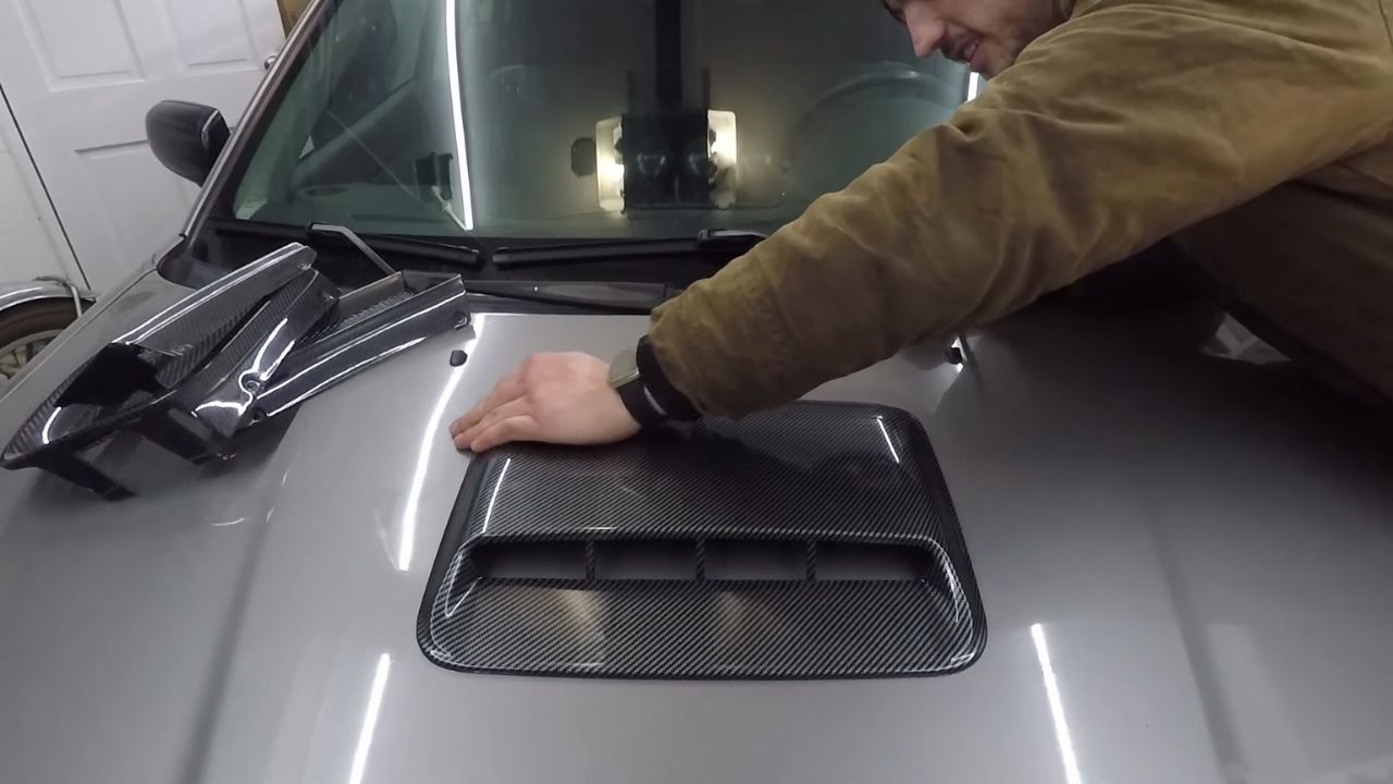 installing fake hood scoop