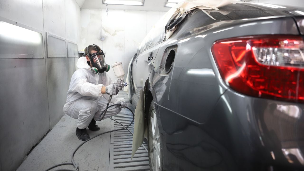 painting car at shop