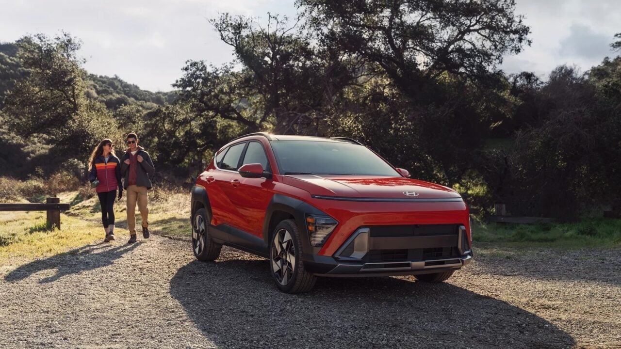 2025 Hyundai Kona with family hikers