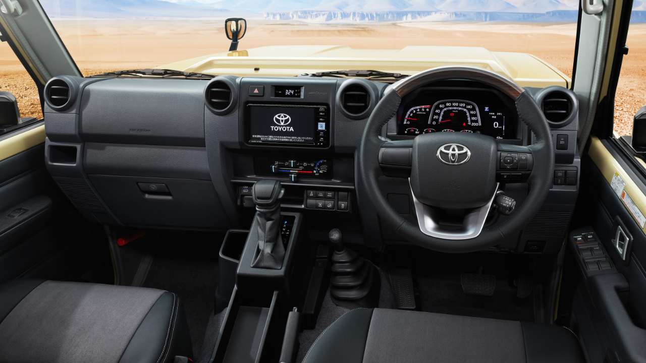 Interior view of the Land Cruiser 70