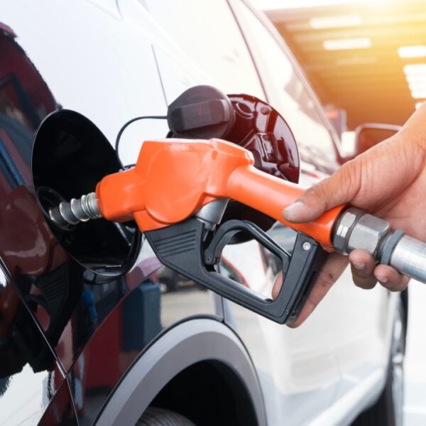 Refueling a car at a gas station