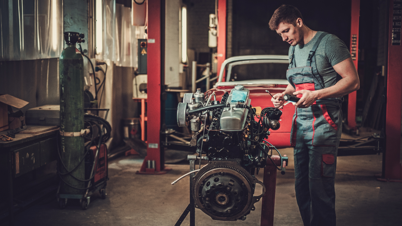 Man working on an engine