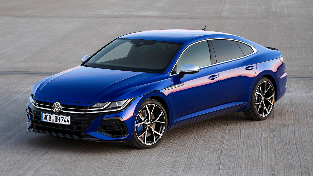 Blue 2020 Volkswagen Arteon R Parked Front 3/4 View