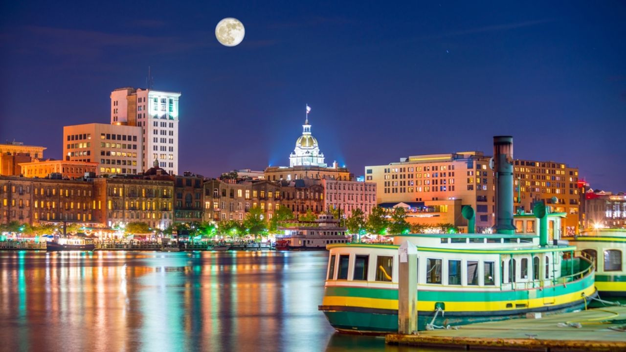 Savannah Skyline and Boat