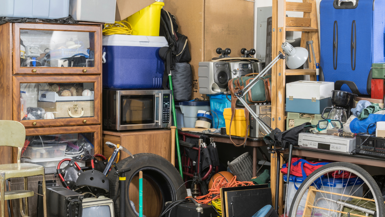 A messy garage