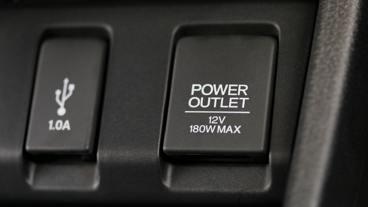 Built in power outlet in a vehicle