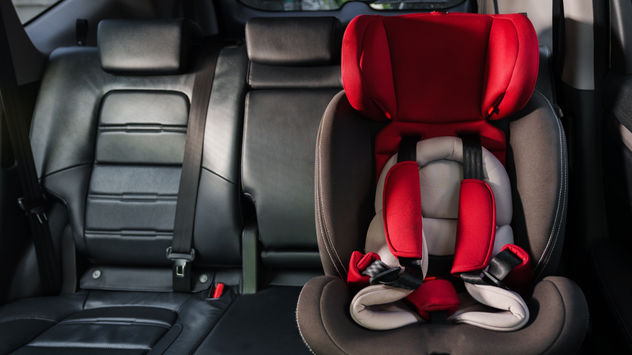 Child car seat in a vehicle