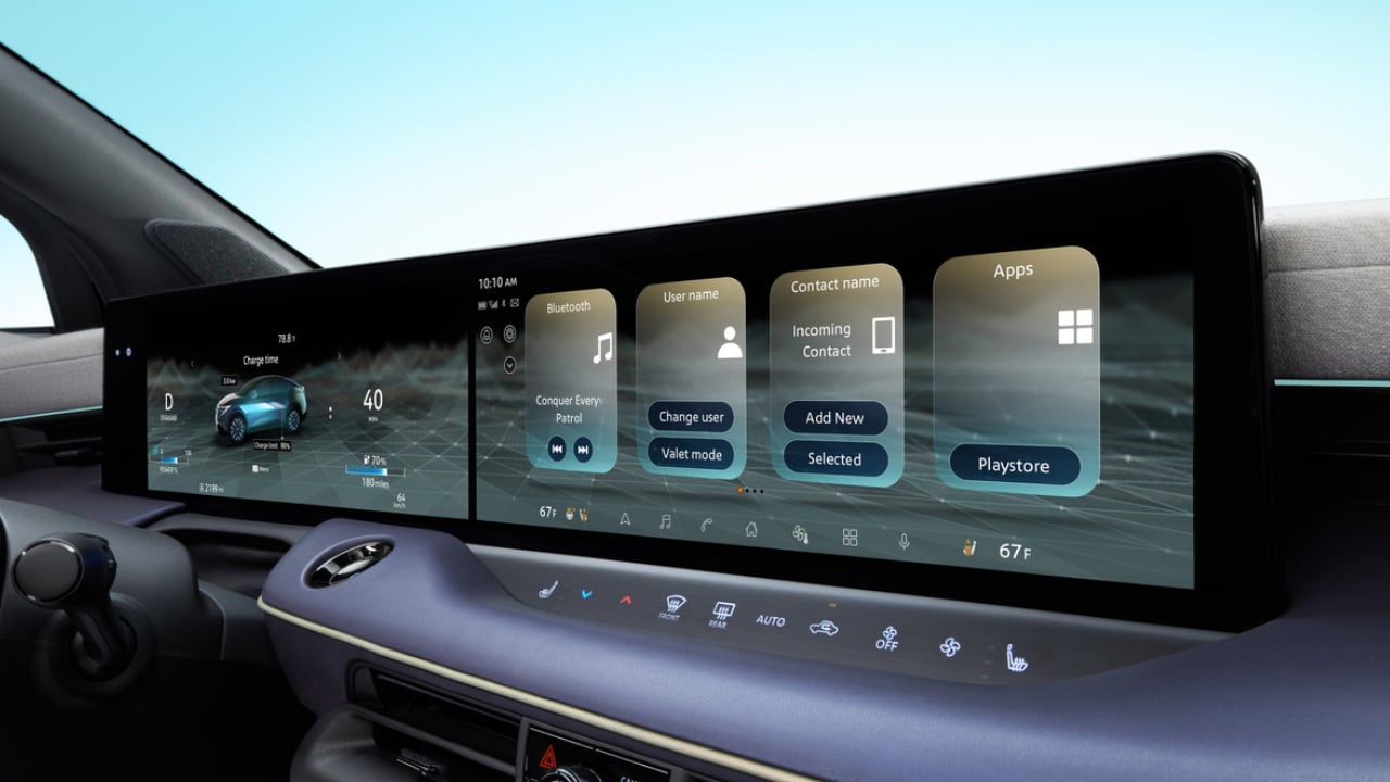 Infotainment system of the all new 2026 Nissan LEAF