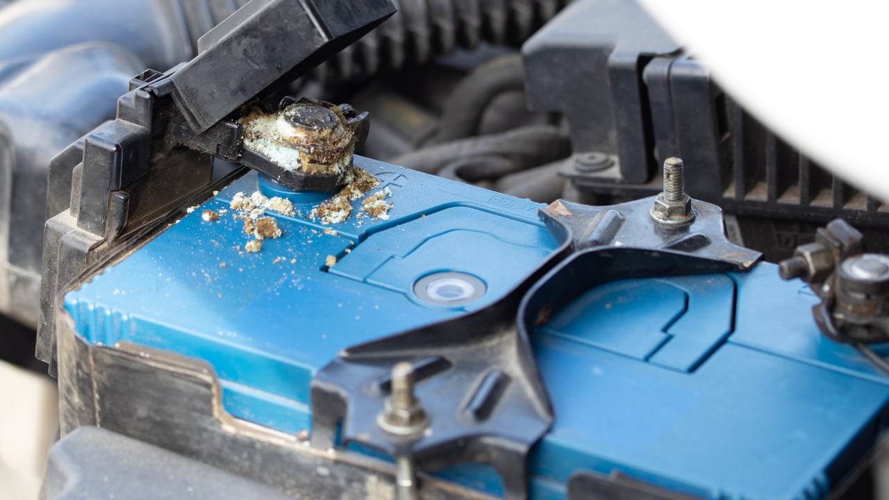 Old car battery that needs to be recycled