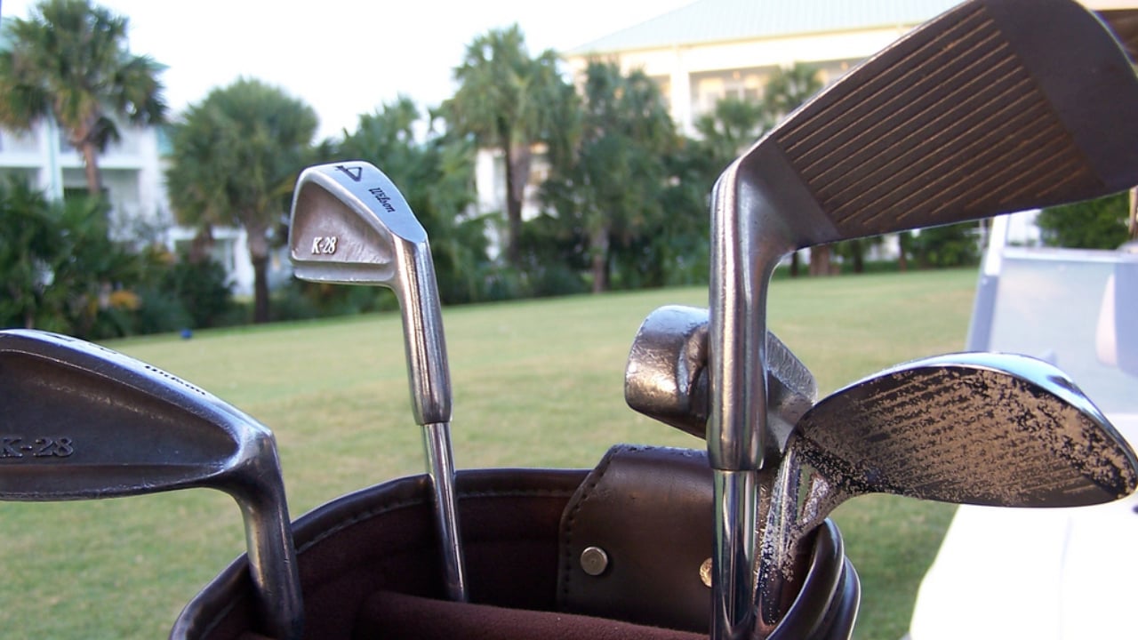 Old golf irons clubs
