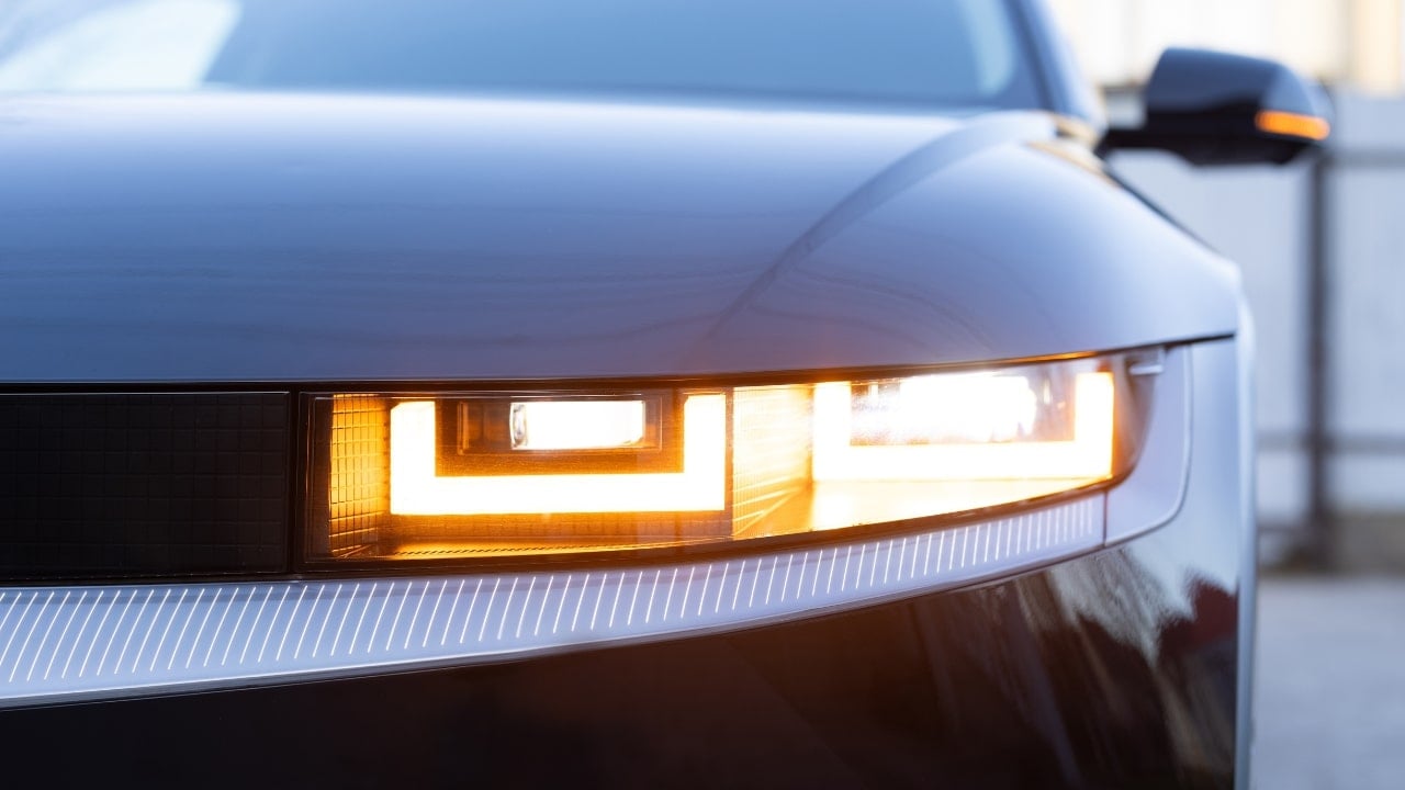 A car flashing headlights