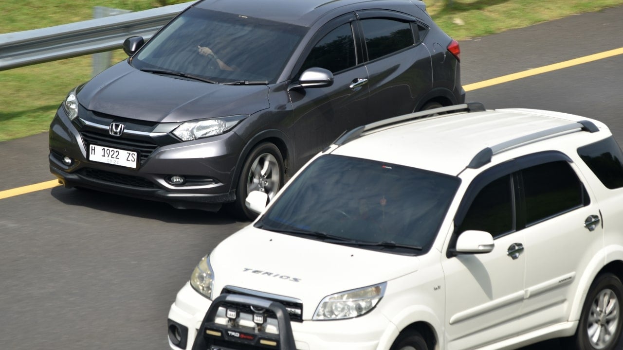A car overtaking on the right.