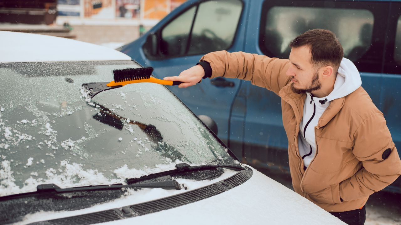 Scraper for the windshield