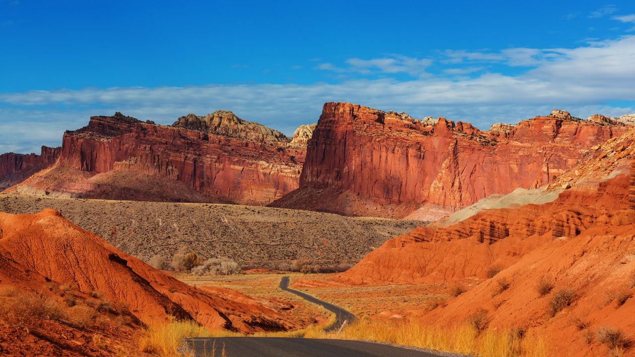 Scenic road near Capitol Reef National Park