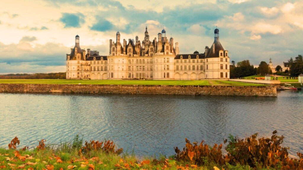 Chambord chateau at sunset, France