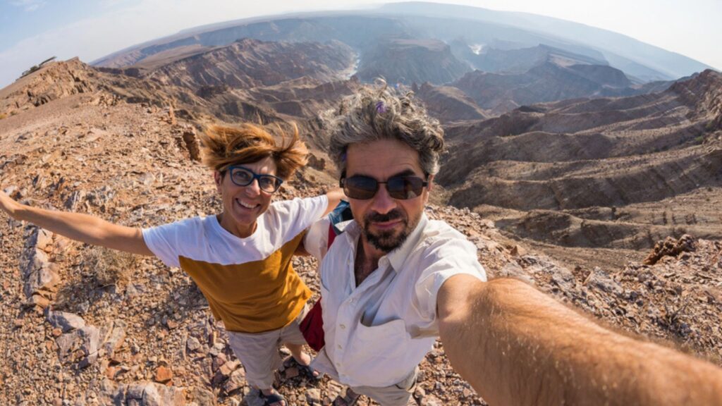 Couple taking selfie at the Fish River Canyon