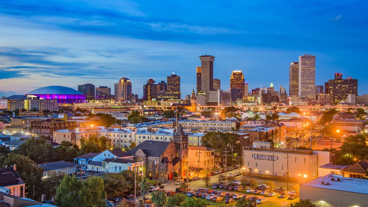 New Orleans, Louisiana downtown city skyline.