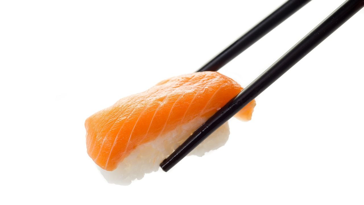 sushi on chopstick
