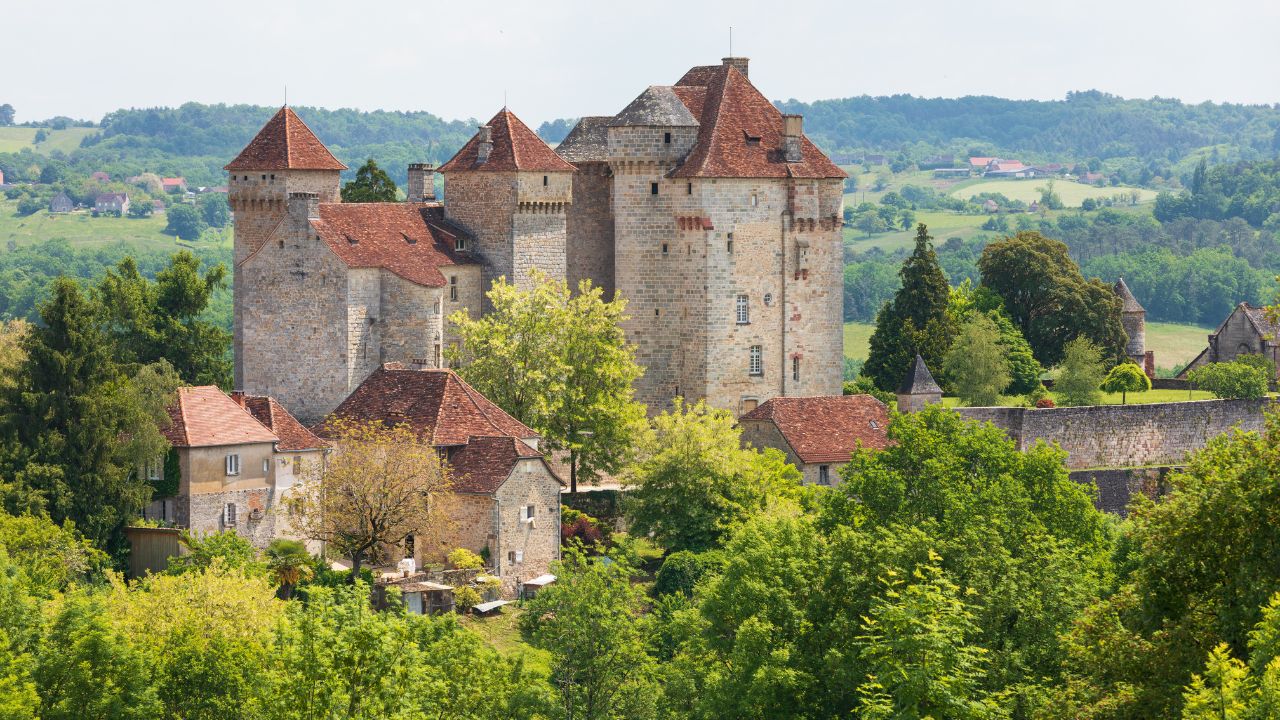 Medieval village of Curemonte in Corrèze department in France