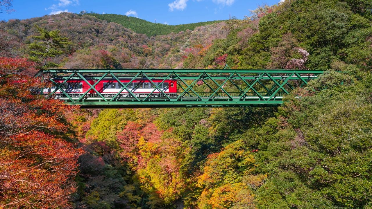 Hakone Tozan Railway in Japan.