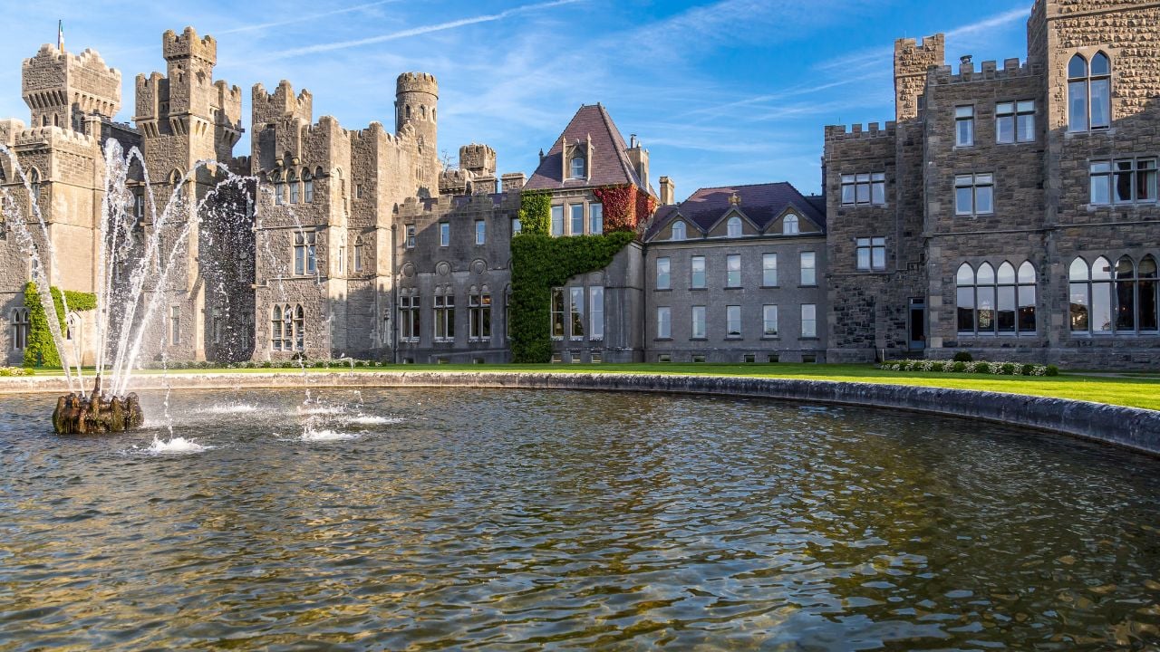 Ashford Castle. A medieval castle built in 1228. Mayo, Ireland. Europe.