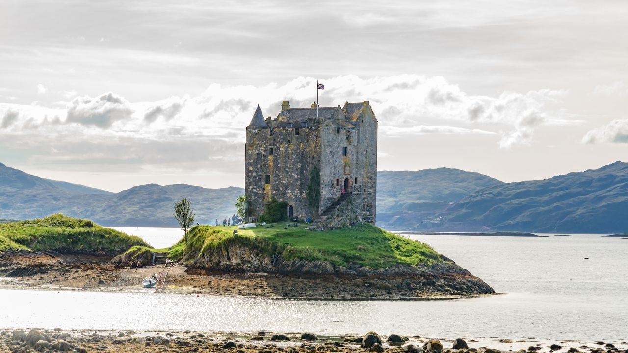 View of Old Inverlochy Castle near Fort William, Scotland