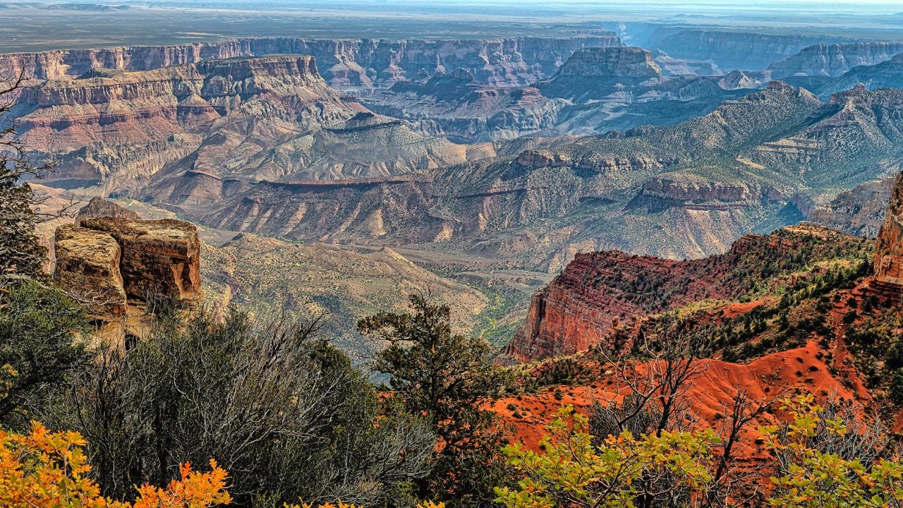 Grand Canyon National Park, located in northwestern Arizona, a national park. The park's central feature is the Grand Canyon, a gorge of the Colorado River,