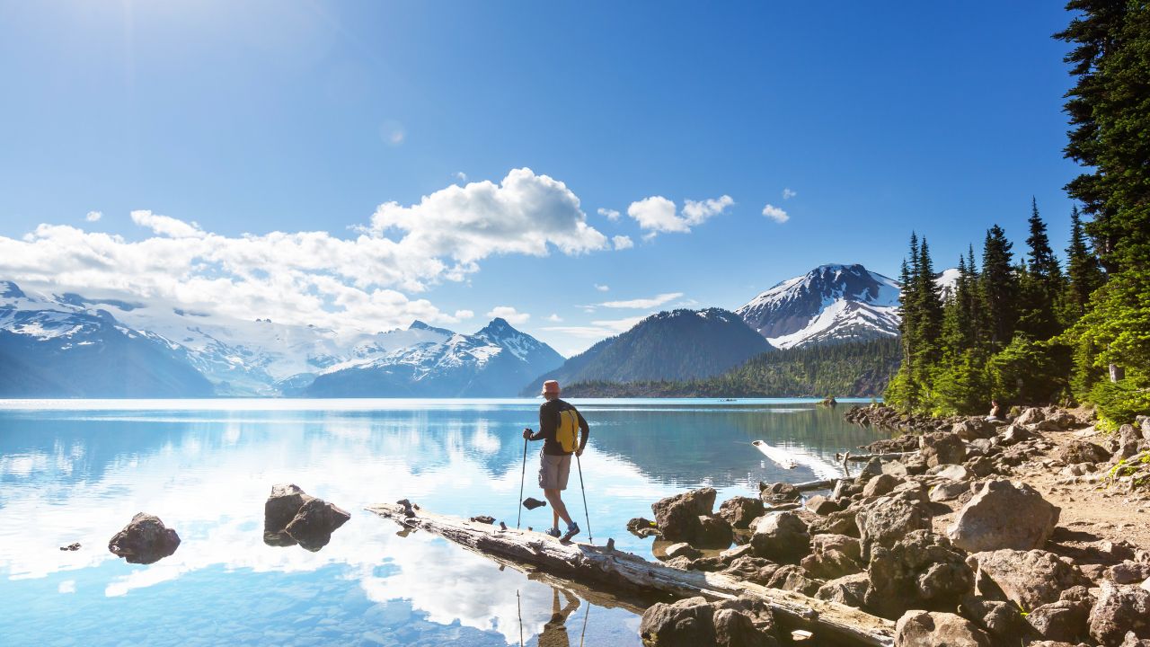 Hike on Garibaldi Lake near Whistler, BC, Canada.
