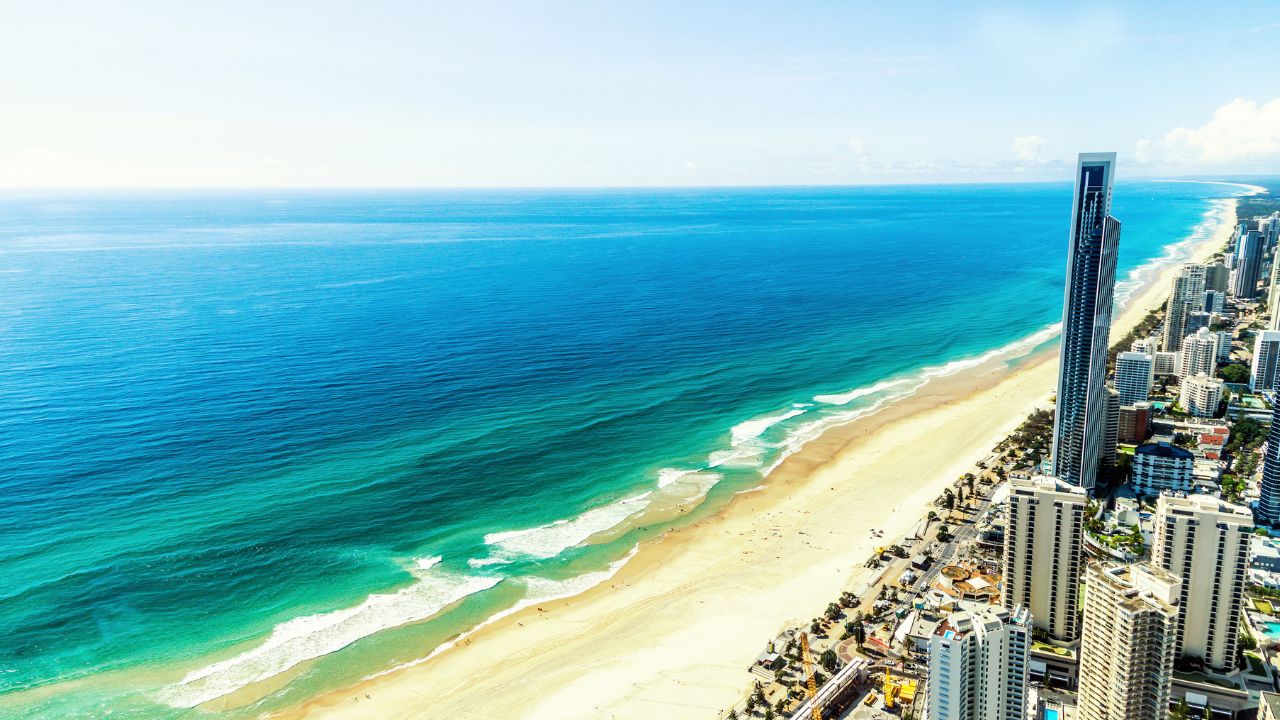 Aerial view of Surfers Paradise on the Gold Coast, Australia