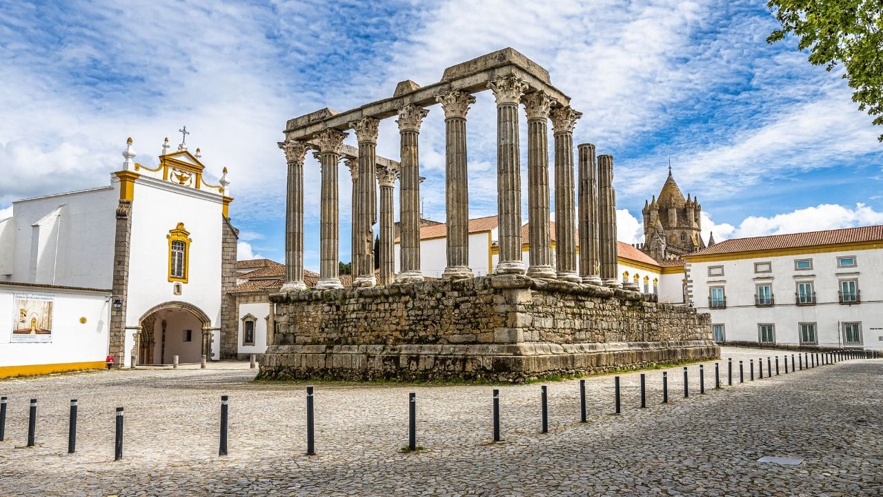 Roman Temple in Évora, Alentejo, Portugal