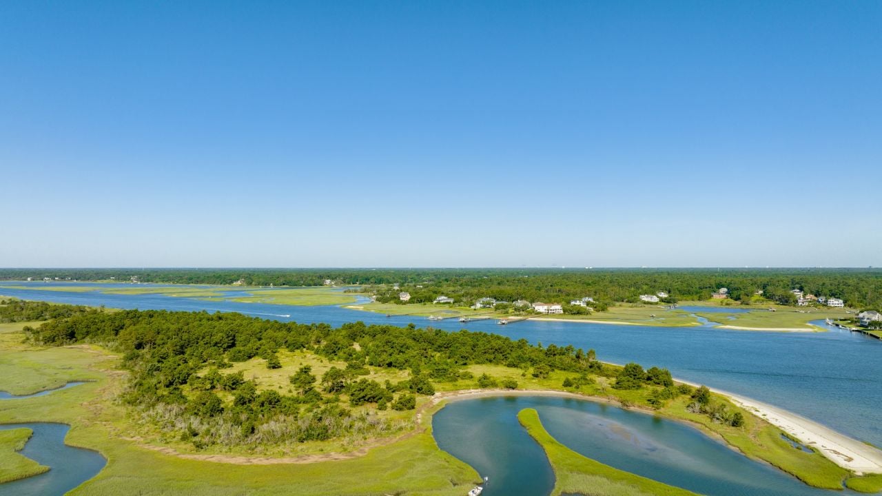 Aerial view of North Carolina’s Outer Banks.